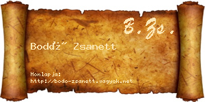 Bodó Zsanett névjegykártya