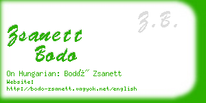 zsanett bodo business card